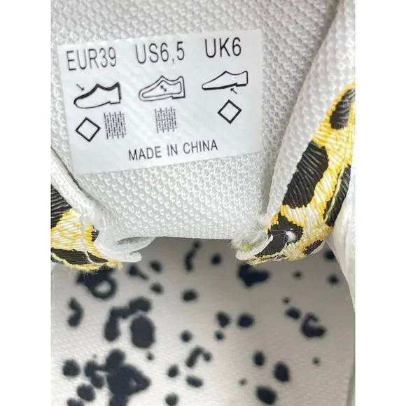 Cavalli class womens Chunky sneakers size 39 white/gold/leopard New - Picture 5 of 9